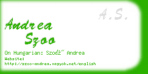 andrea szoo business card